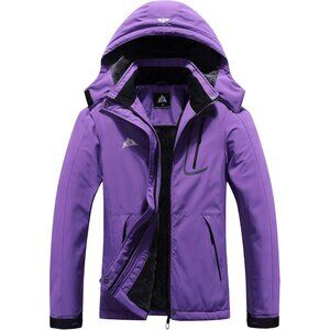 Women's Ski Jacket Coat Dark Purple Winter Warm Waterproof  Hiking Snowboarding